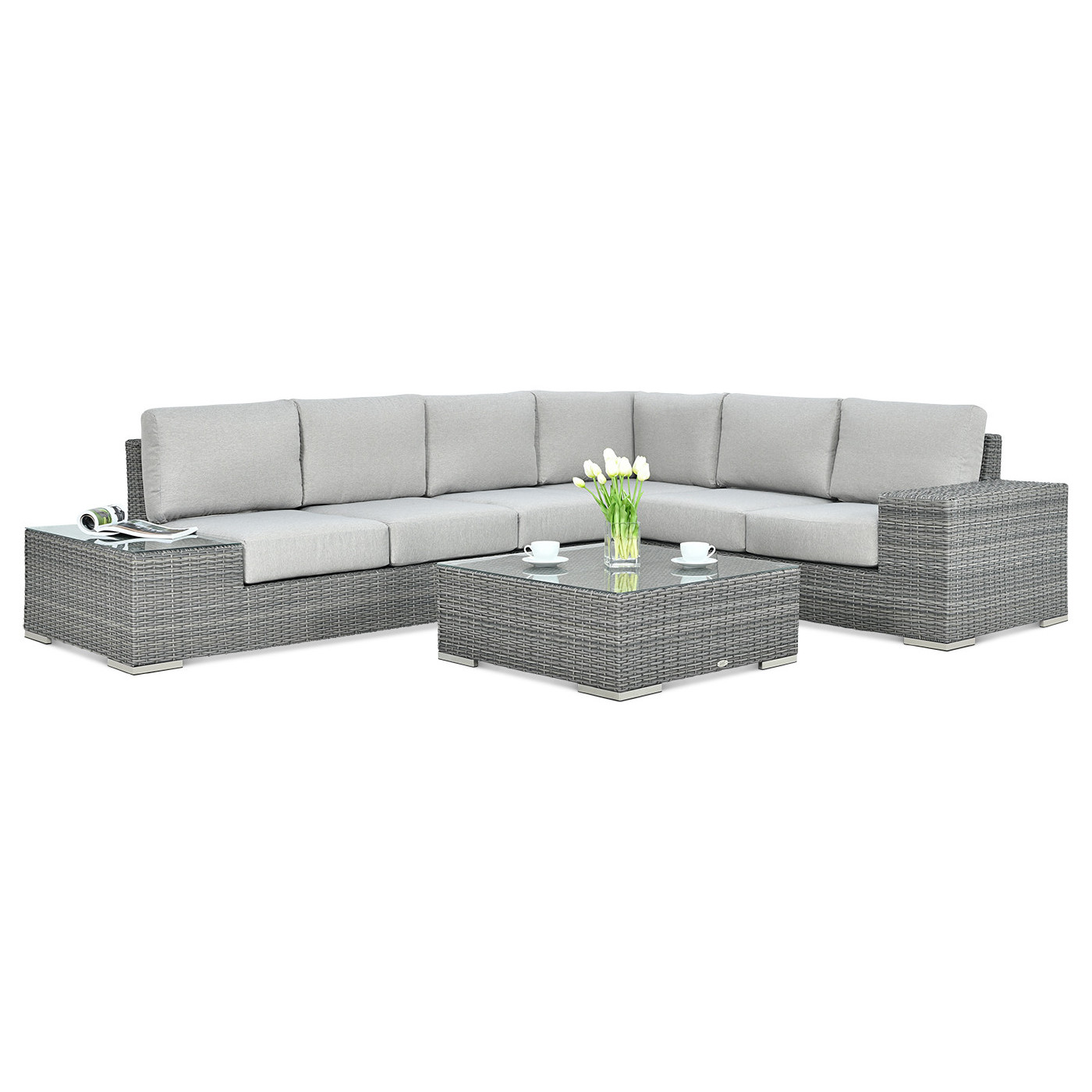 Naroznik technorattan Avocado Dark Grey