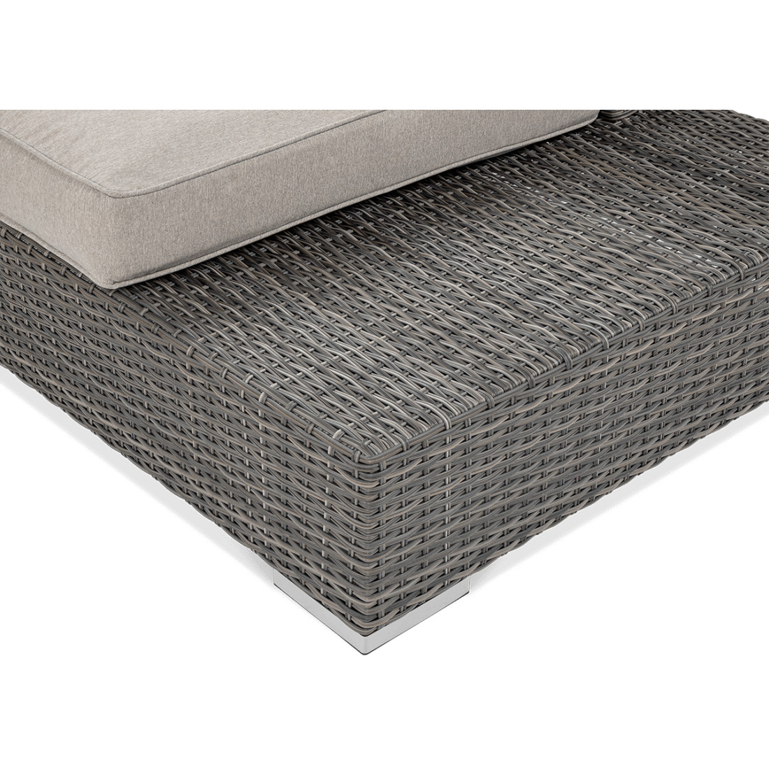 Zbliżenie na materiał technorattan na narożniku