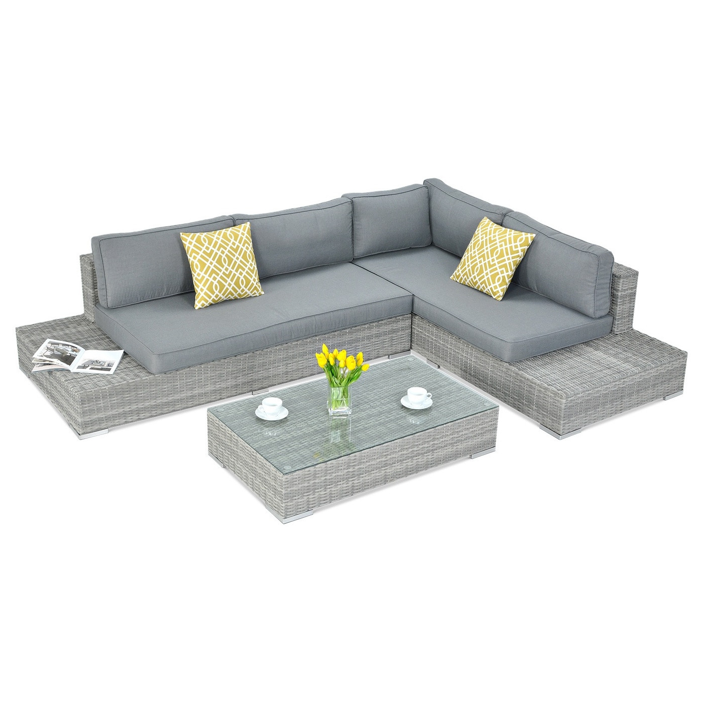 Naroznik technorattan Verona Stone Grey