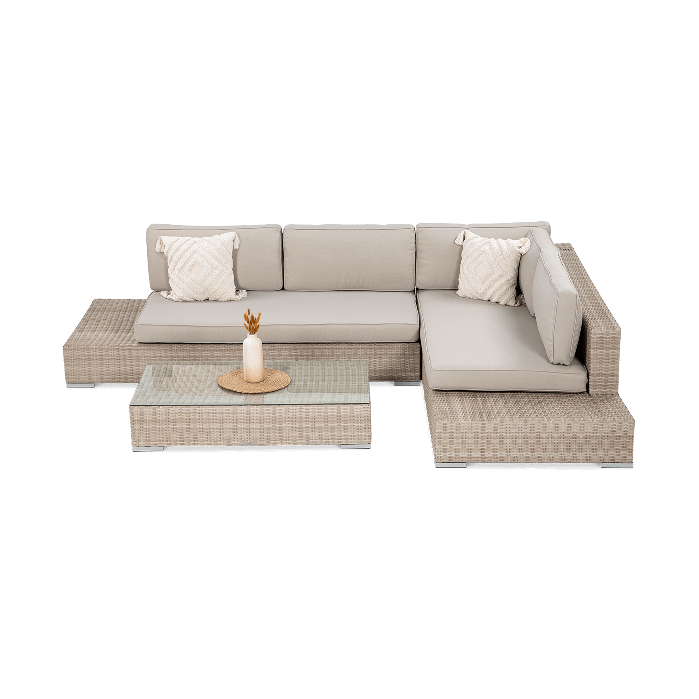 Widok z boku Narożnika z technorattanu VERONA Beige