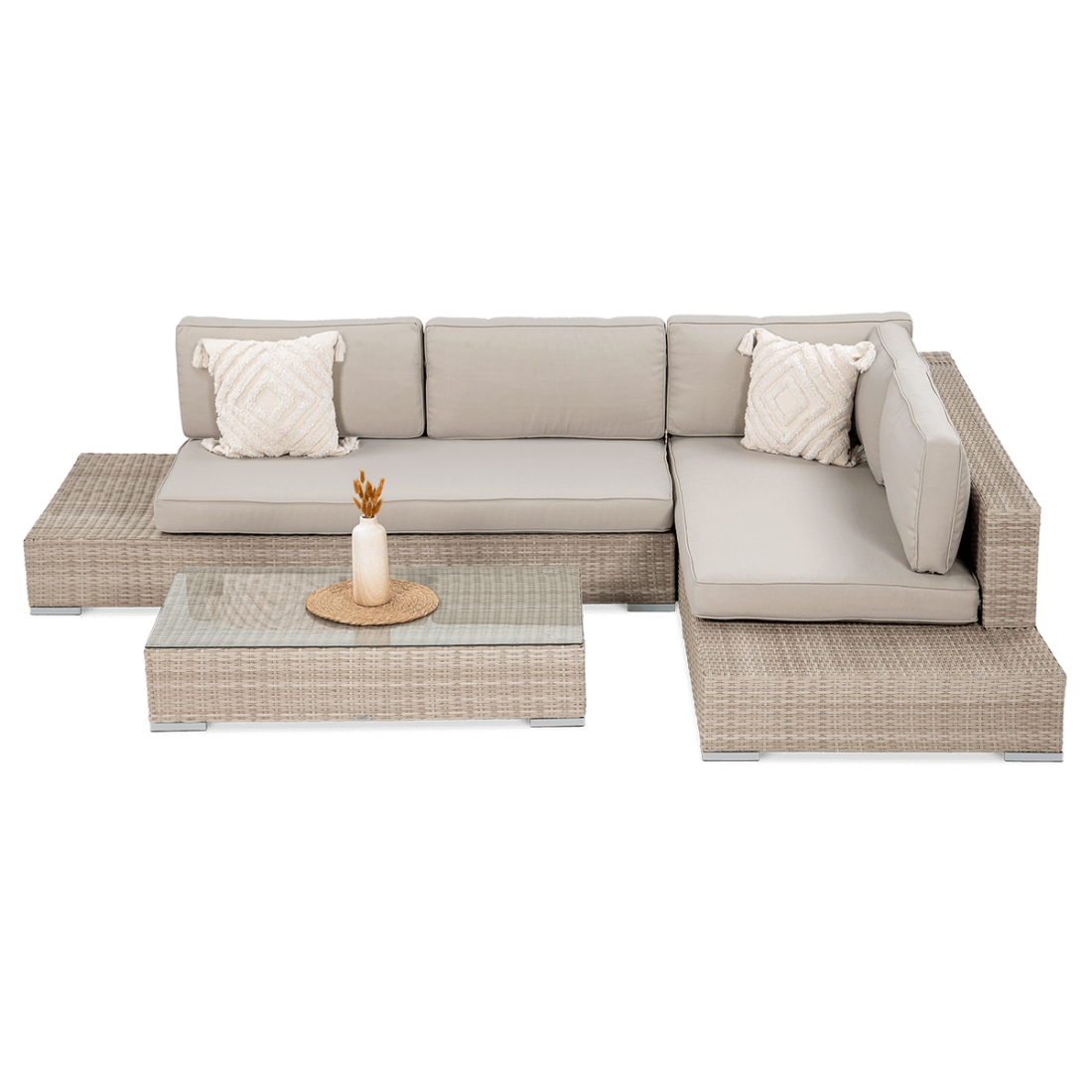 Widok z boku Narożnika z technorattanu VERONA Beige