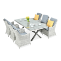 Zestaw mebli ogrodowych z technorattanu Napoli 6200 White Grey
