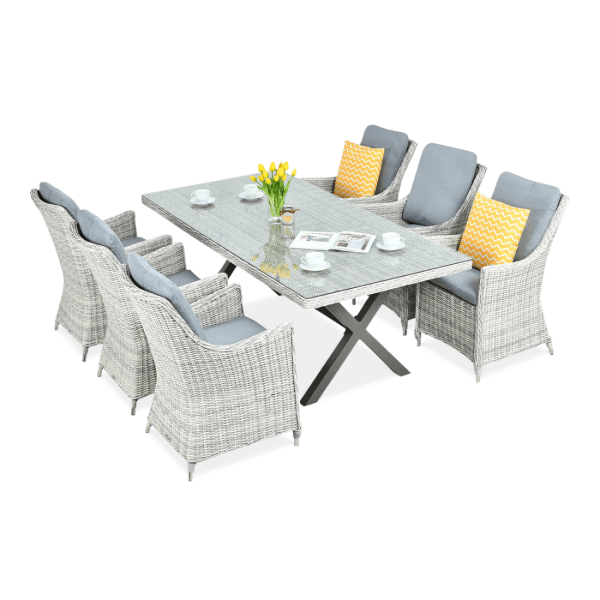 Zestaw mebli ogrodowych z technorattanu Napoli 6200 White Grey