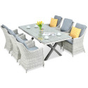 Zestaw mebli ogrodowych z technorattanu Napoli 6200 White Grey