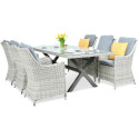 Zestaw mebli ogrodowych z technorattanu Napoli 6200 White Grey