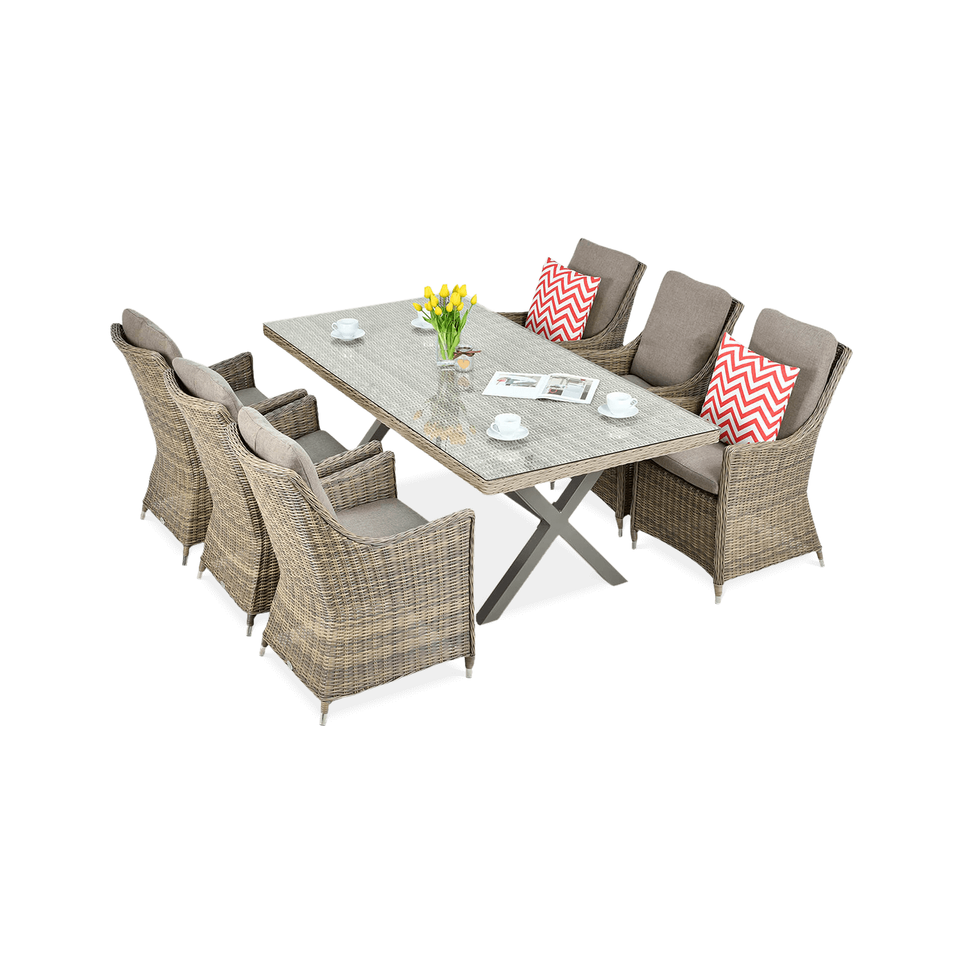 Zestaw Mebli z Technorattanu Napoli 6200 Brown