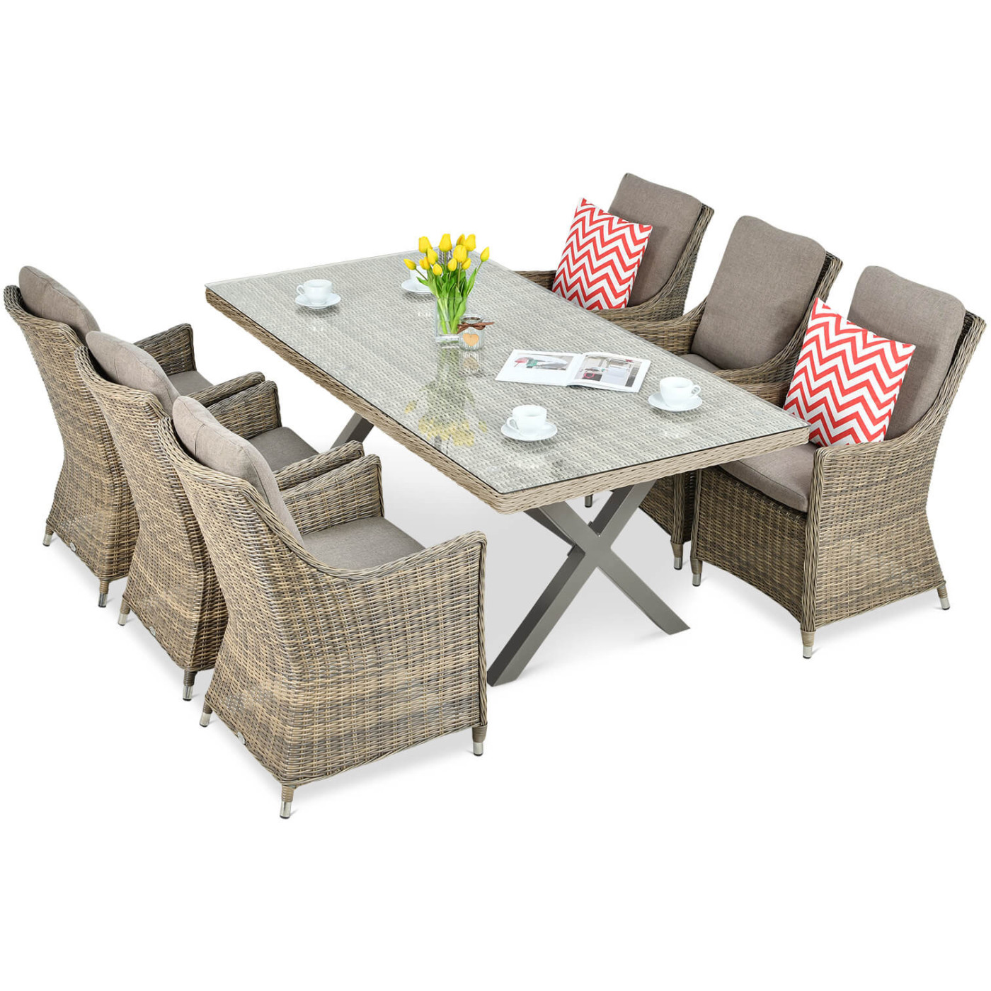 Zestaw Mebli z Technorattanu Napoli 6200 Brown