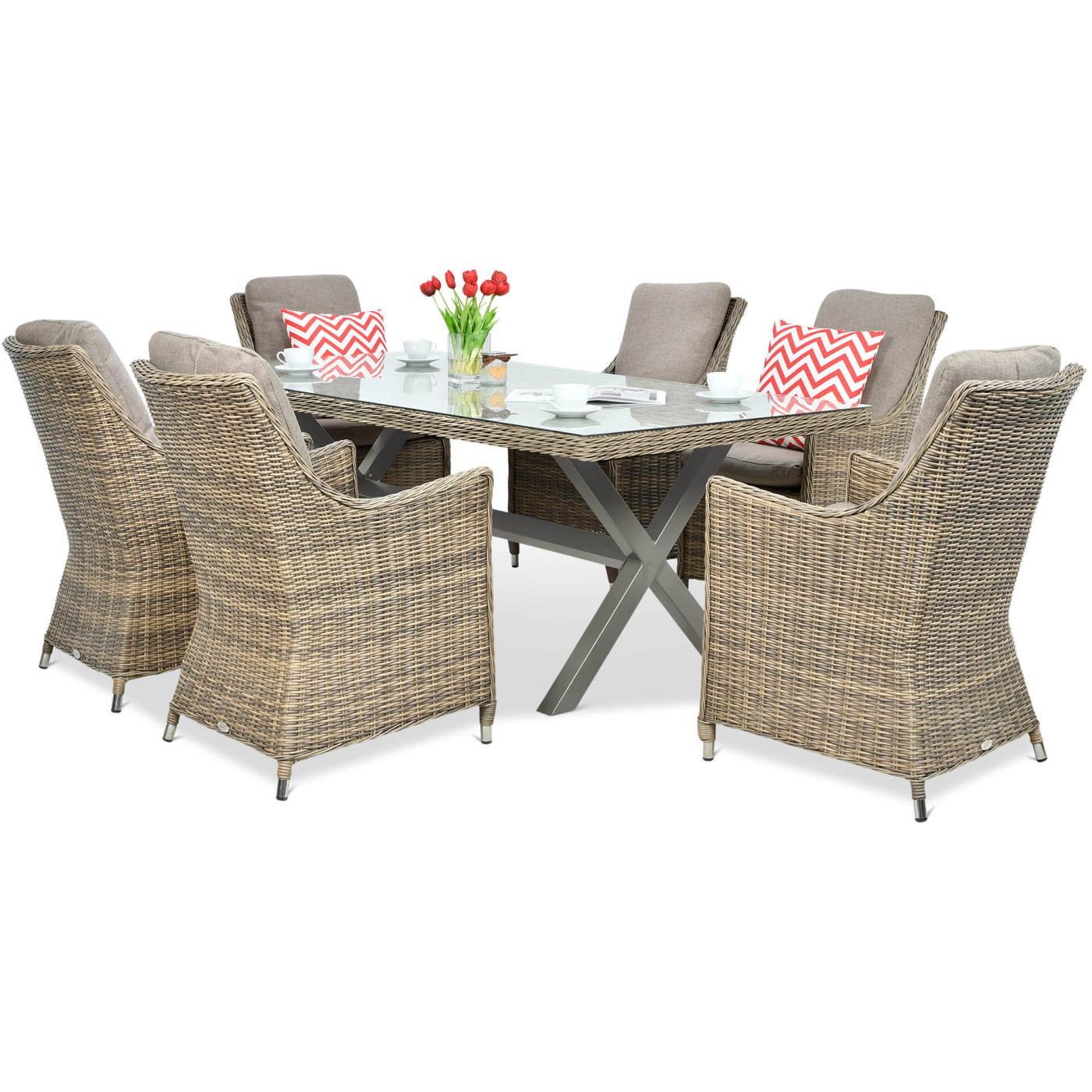 Zestaw Mebli z Technorattanu Napoli 6200 Brown