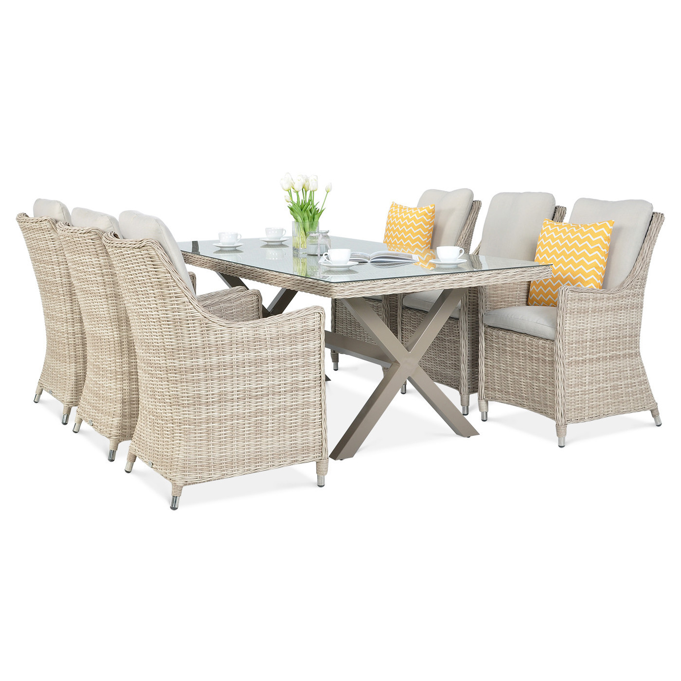 Zestaw Mebli Ogrodowych z Technorattanu Napoli 6200 Light Beige