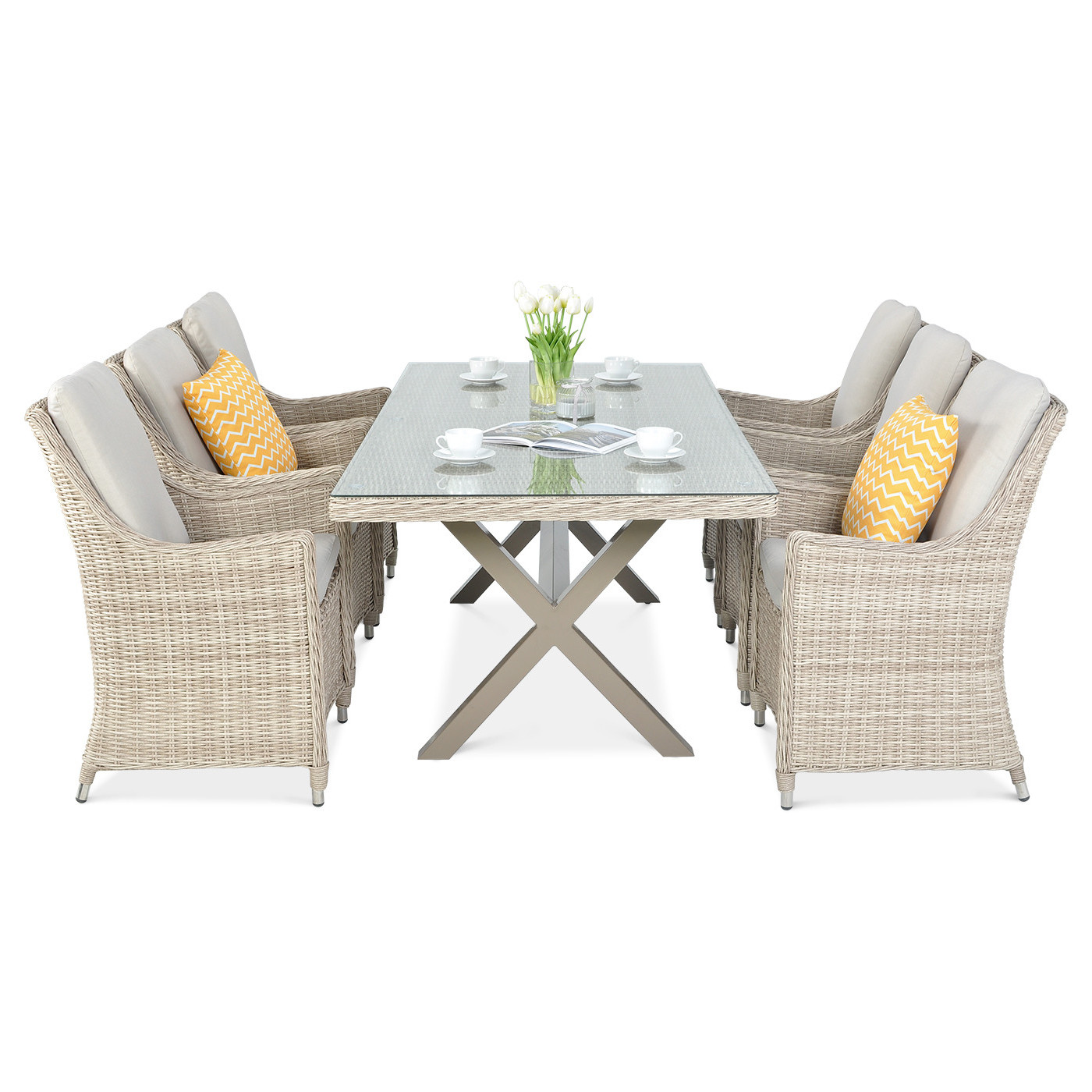 Zestaw Mebli Ogrodowych z Technorattanu Napoli 6200 Light Beige