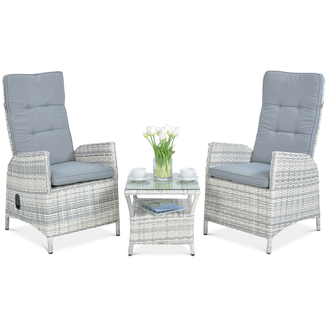 Zestaw wypoczynkowy Malta Duo White Grey