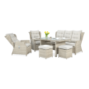BALTIMORE DINING SET + BEIGE PUFFS