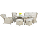 Meble technorattanowe Baltimore Dining Pufy Beige