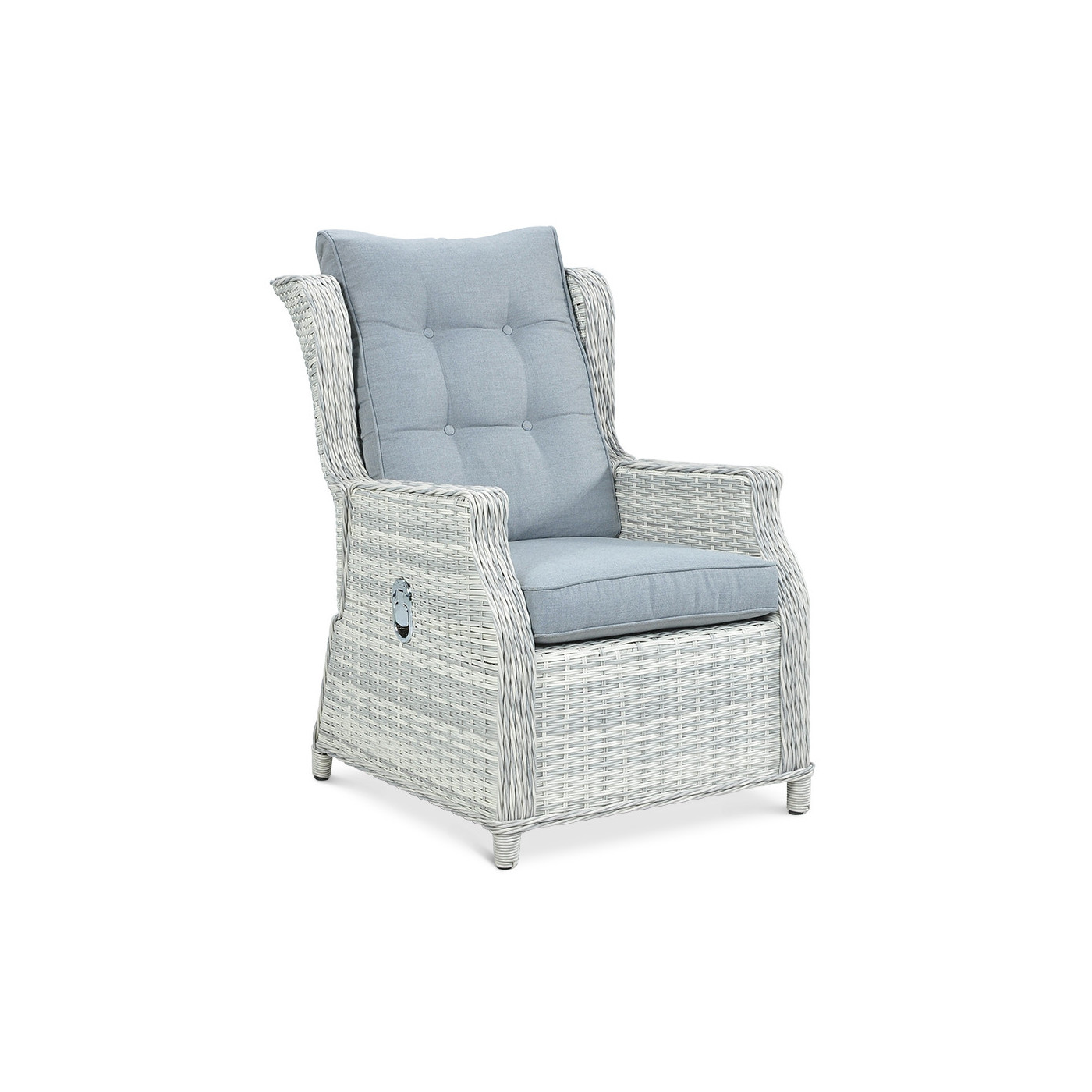 Meble technorattanowe Baltimore Dining Pufy White Grey