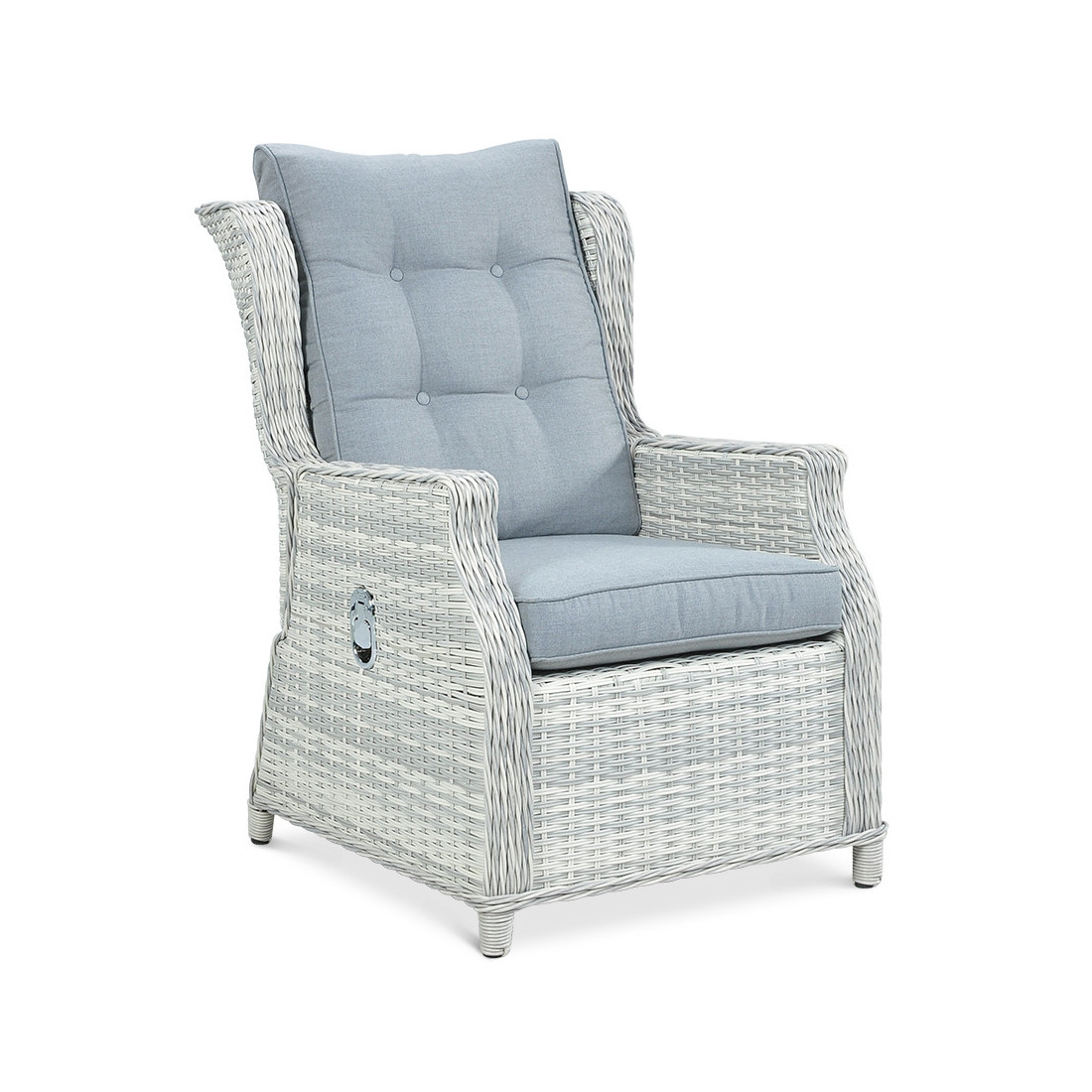 BALTIMORE DINING SET + PUFFS WHITE GREY