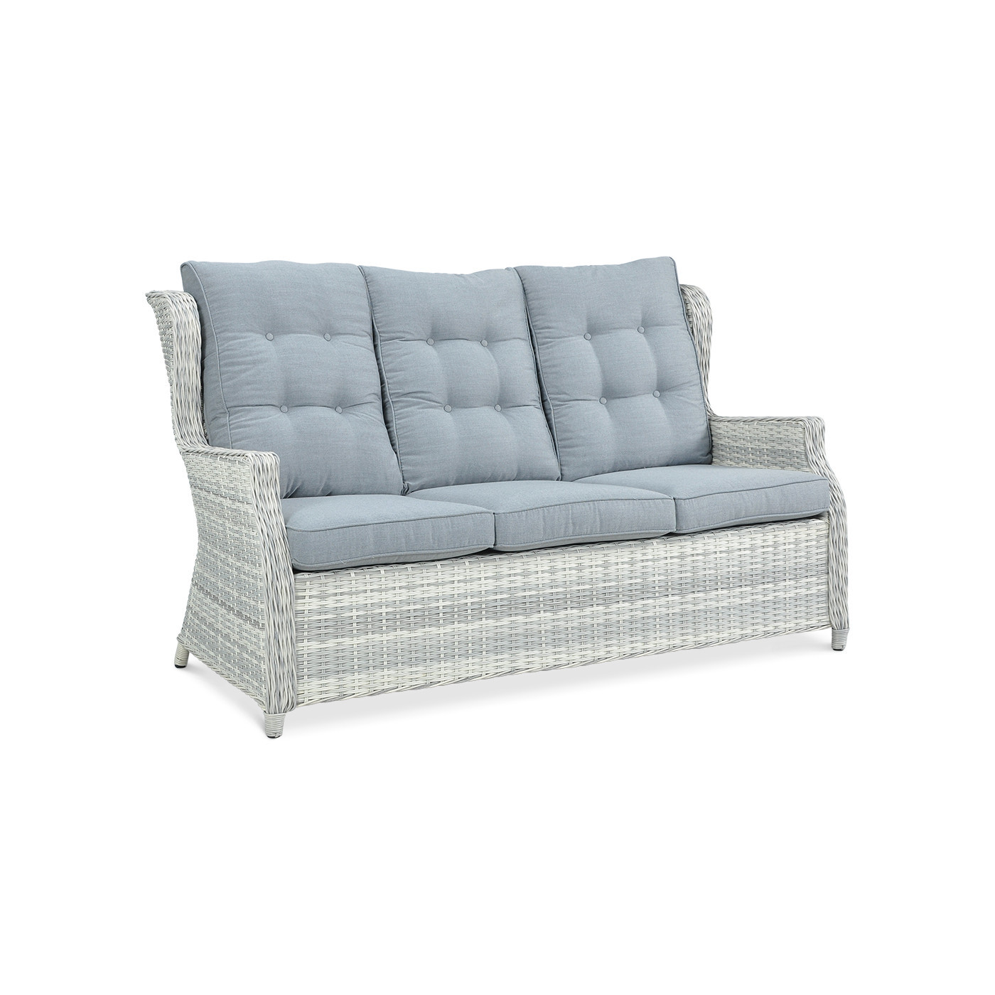 BALTIMORE DINING SET + PUFFS WHITE GREY