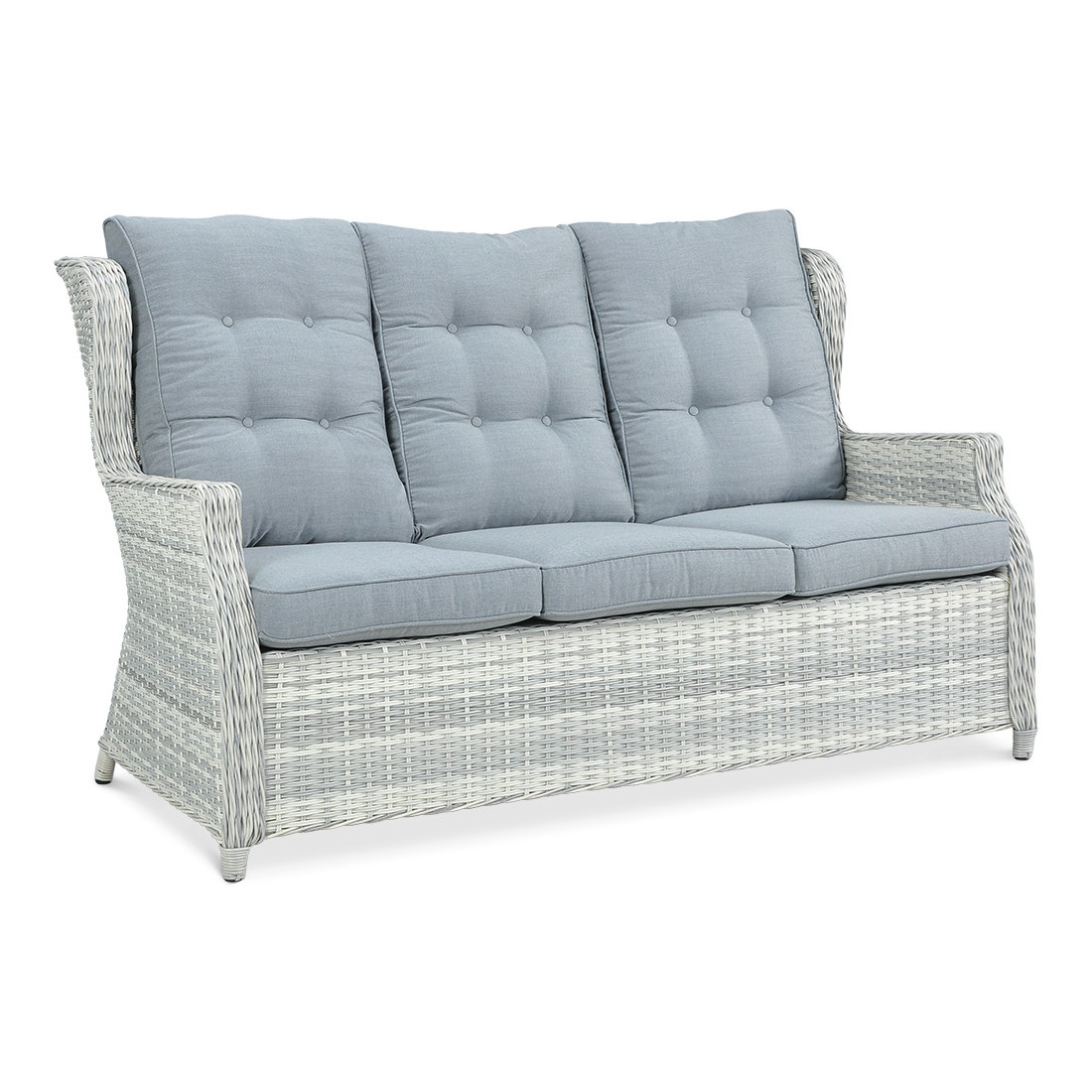 BALTIMORE DINING SET + PUFFS WHITE GREY