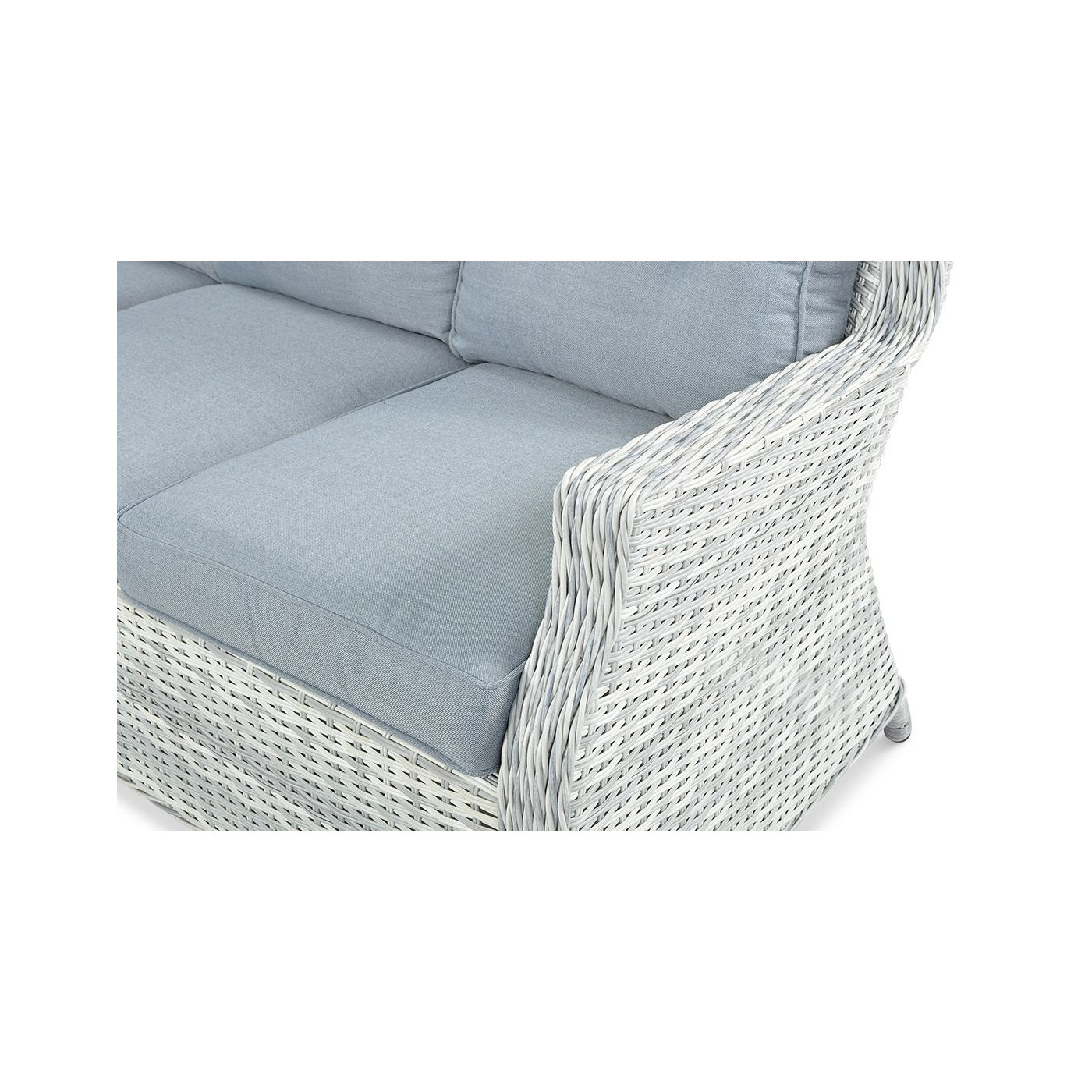 Meble technorattanowe Baltimore Dining Pufy White Grey