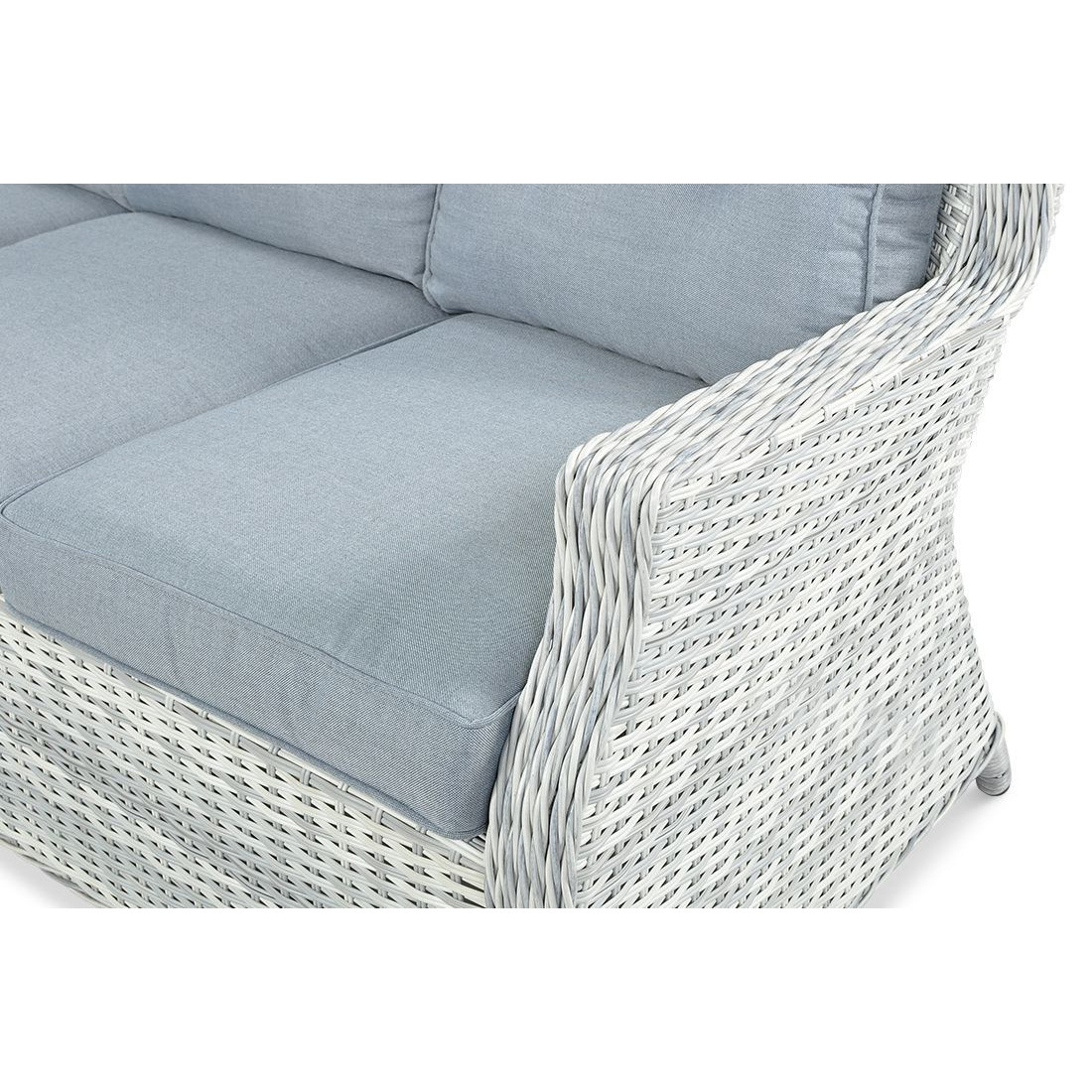 Meble technorattanowe Baltimore Dining Pufy White Grey