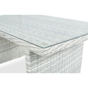 Meble technorattanowe Baltimore Dining Pufy White Grey