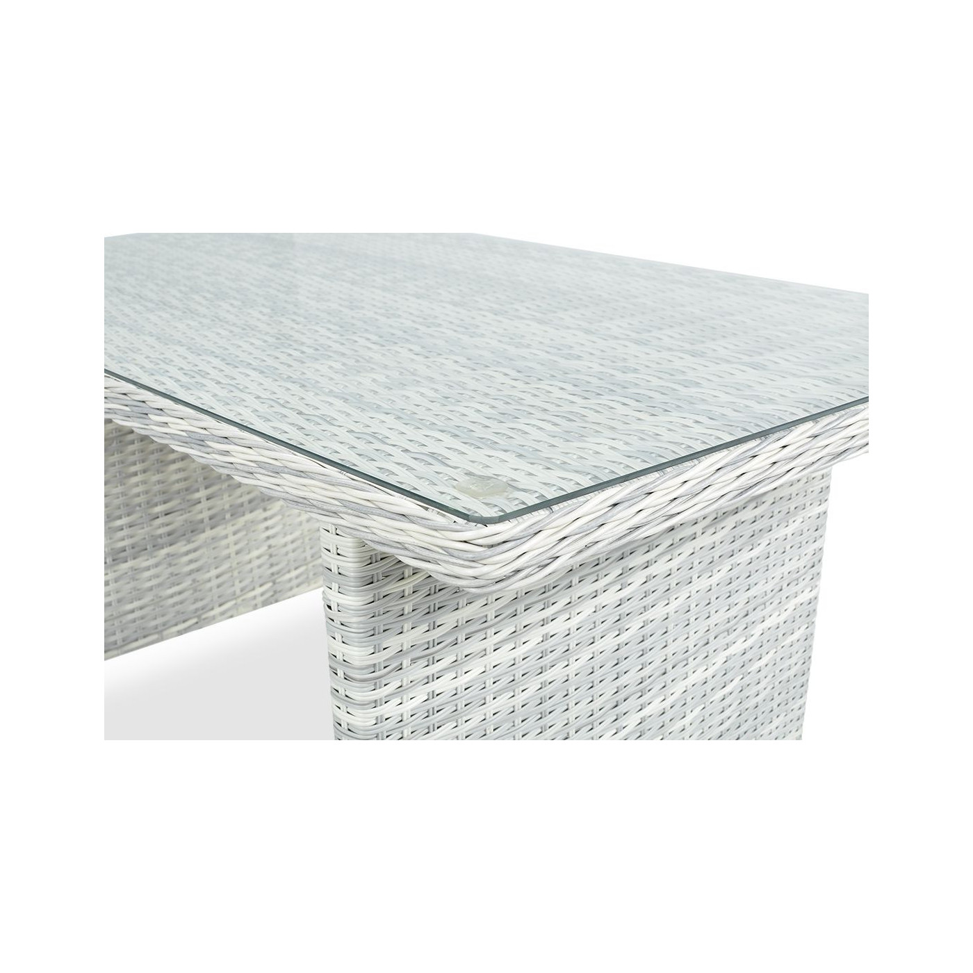 BALTIMORE DINING SET + PUFFS WHITE GREY