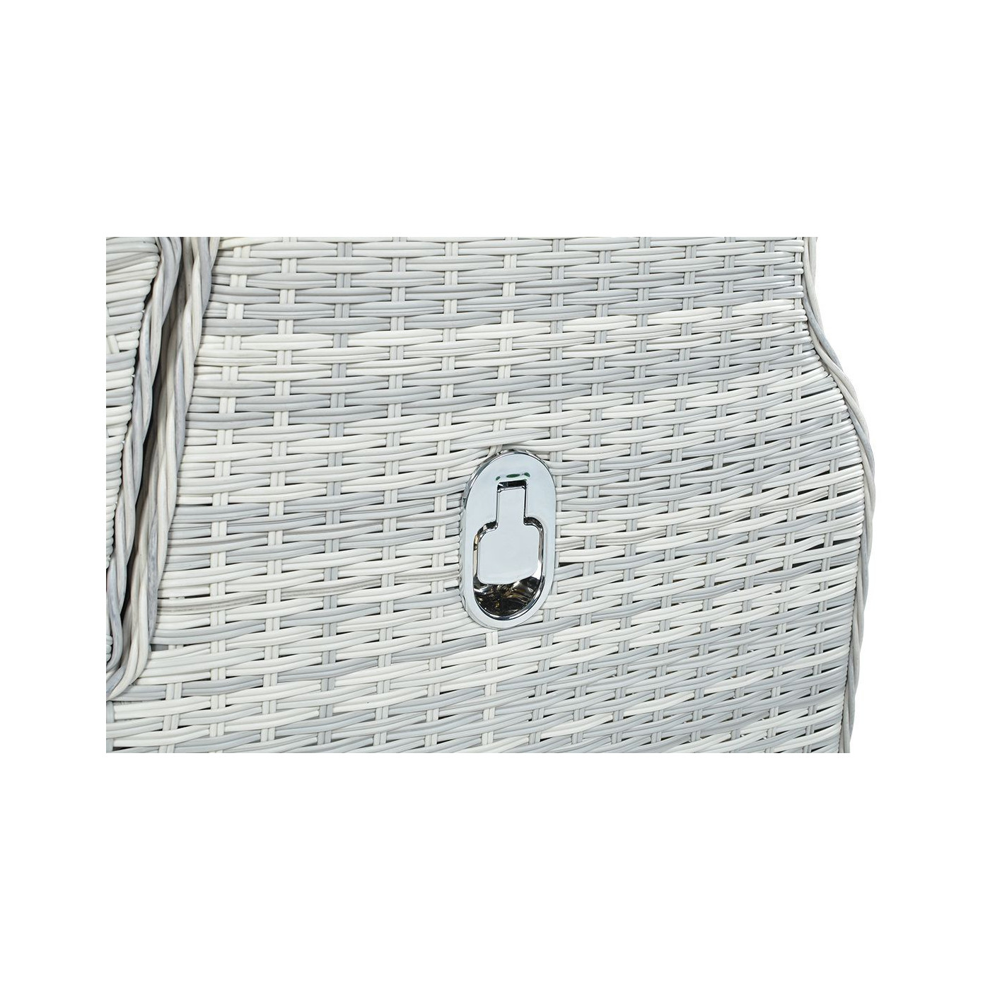 Meble technorattanowe Baltimore Dining Pufy White Grey