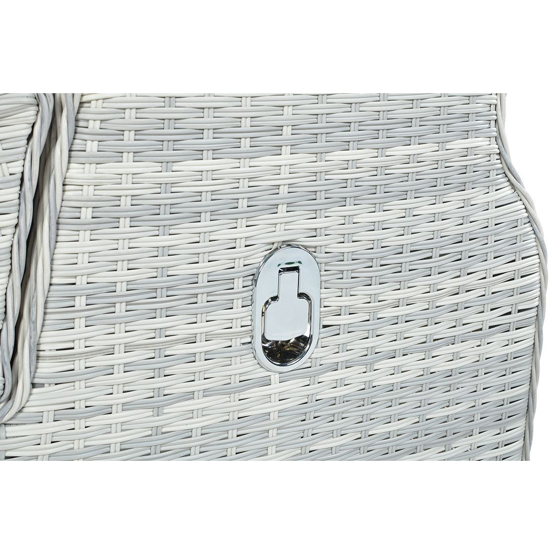 Meble technorattanowe Baltimore Dining Pufy White Grey