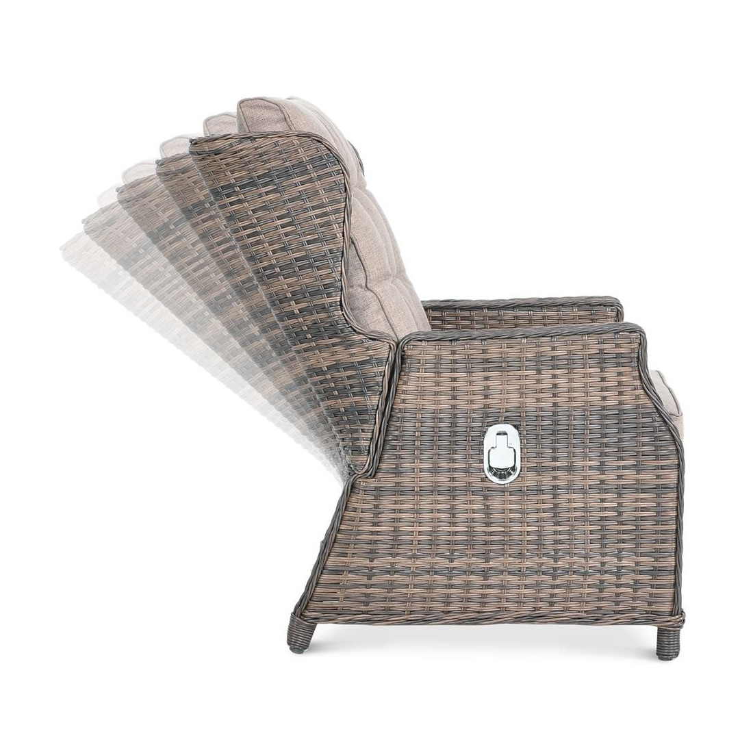 Meble technorattanowe Baltimore Dining Pufy White Grey