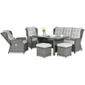 BALTIMORE DINING ZESTAW+PUFY DARK GREY