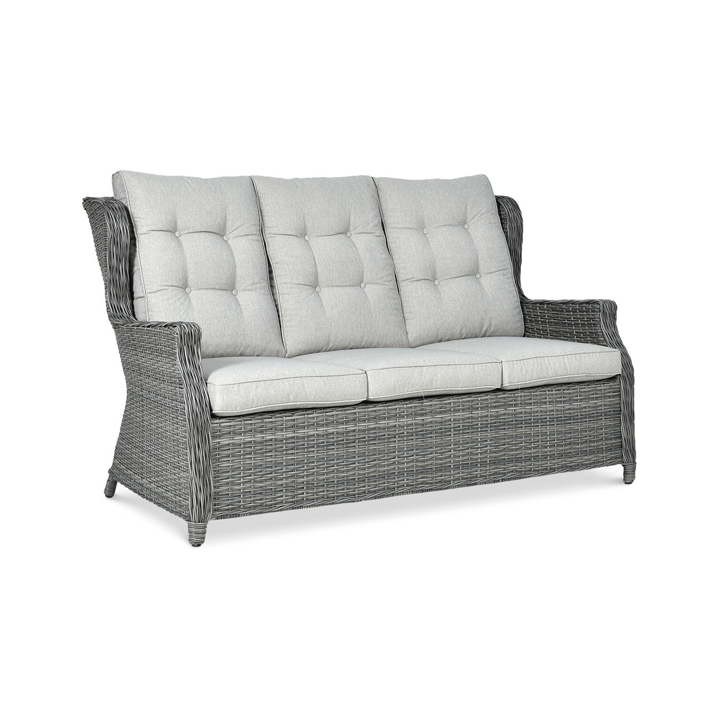 Meble technorattanowe Baltimore Dining – Pufy Dark Grey