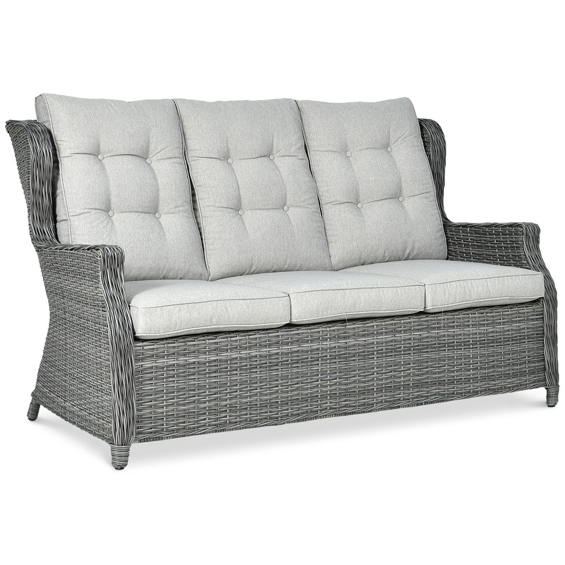 Meble technorattanowe Baltimore Dining – Pufy Dark Grey