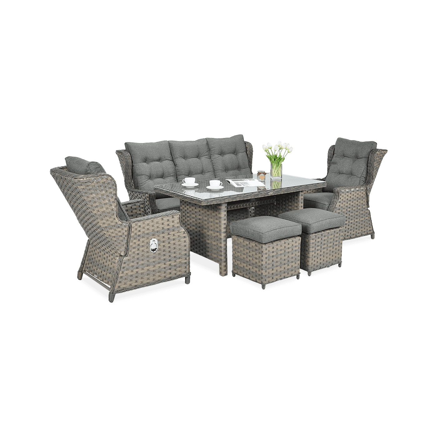 BALTIMORE DINING SET + MELANGE PUFFS