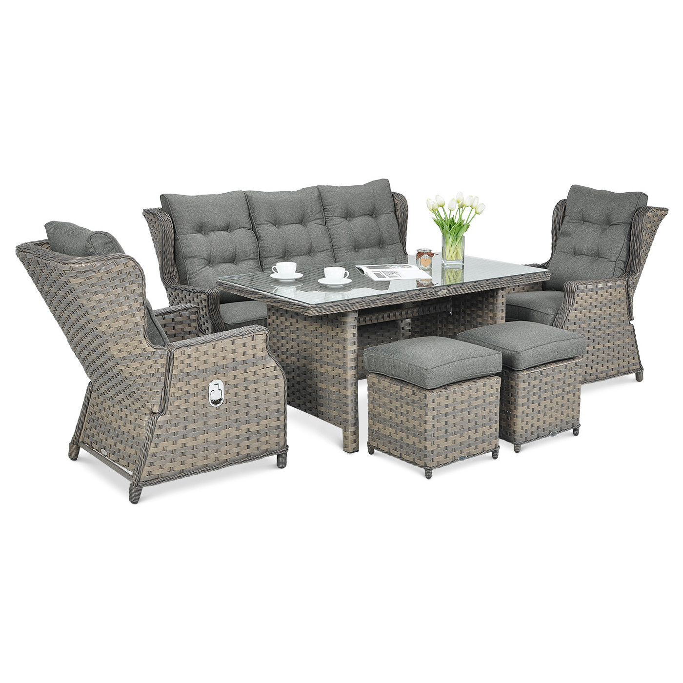 BALTIMORE DINING SET + MELANGE PUFFS