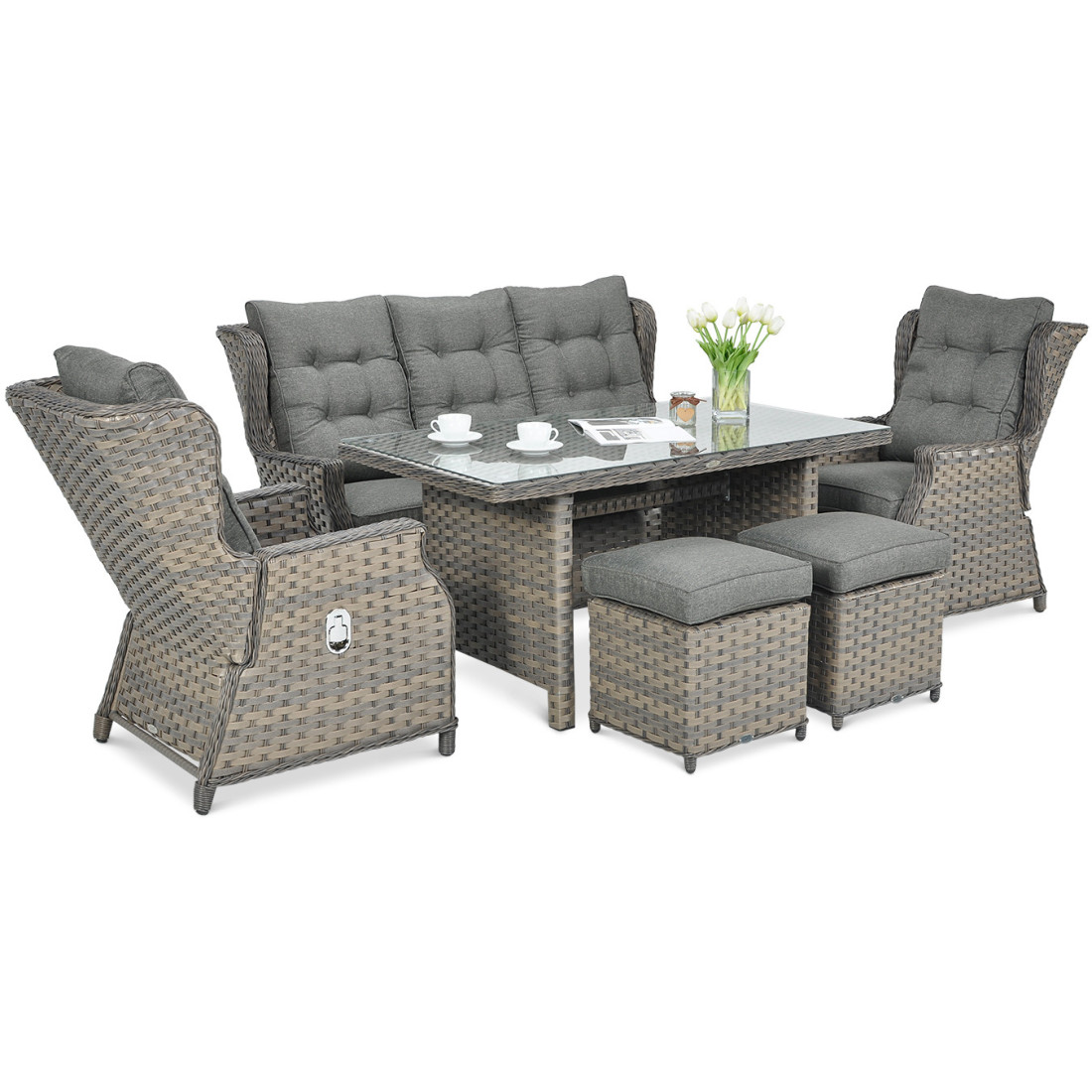 BALTIMORE DINING SET + MELANGE PUFFS