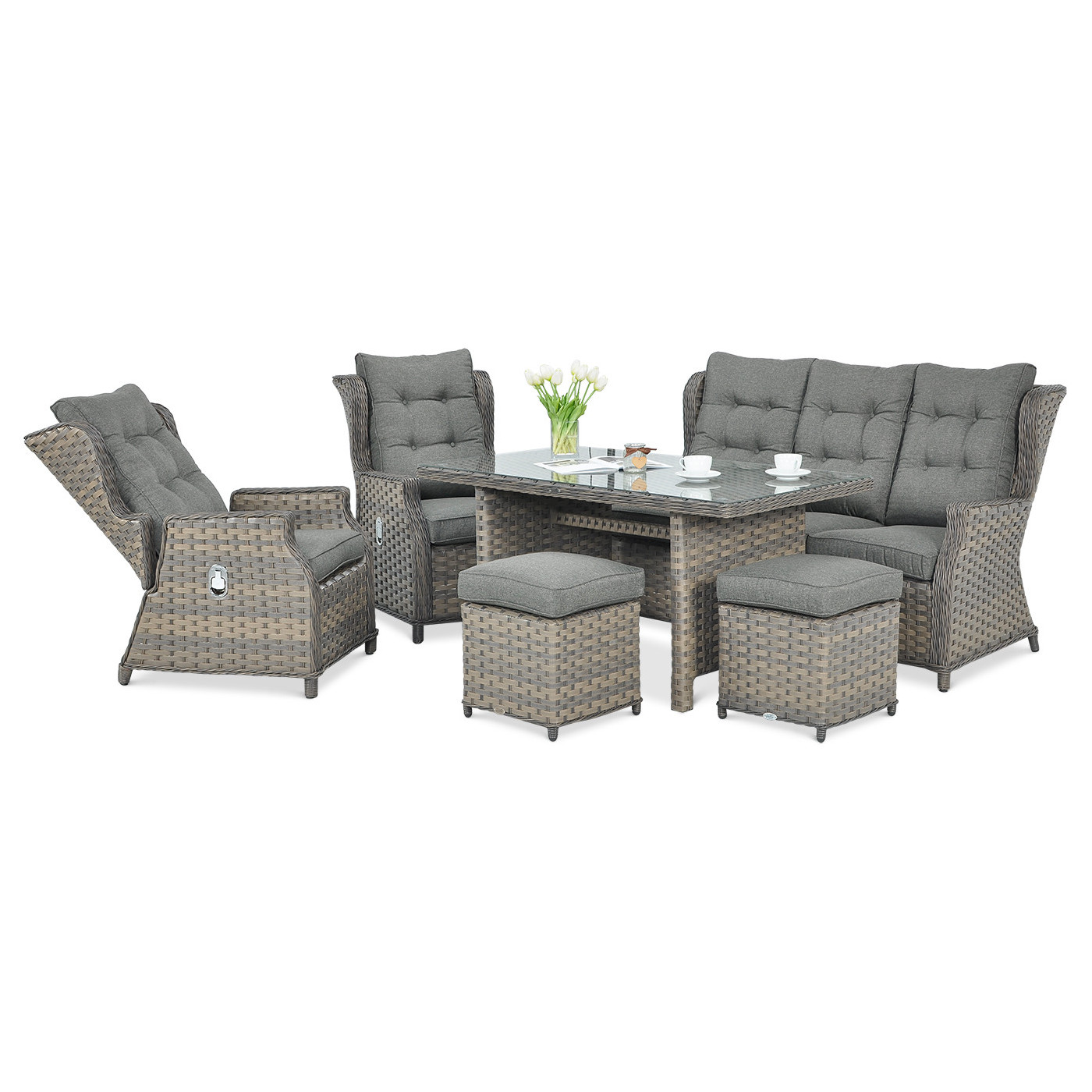 BALTIMORE DINING SET + MELANGE PUFFS