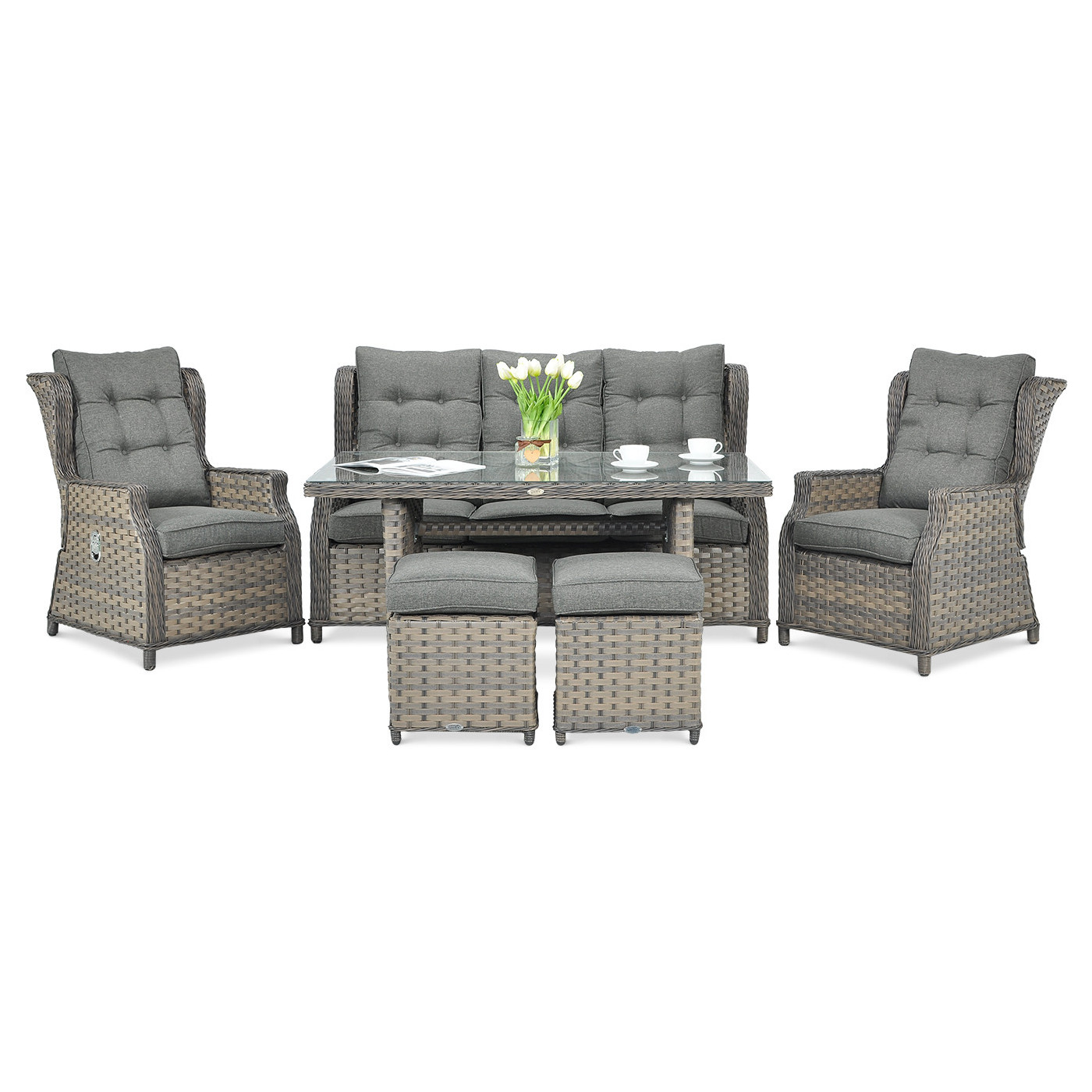 BALTIMORE DINING SET + MELANGE PUFFS