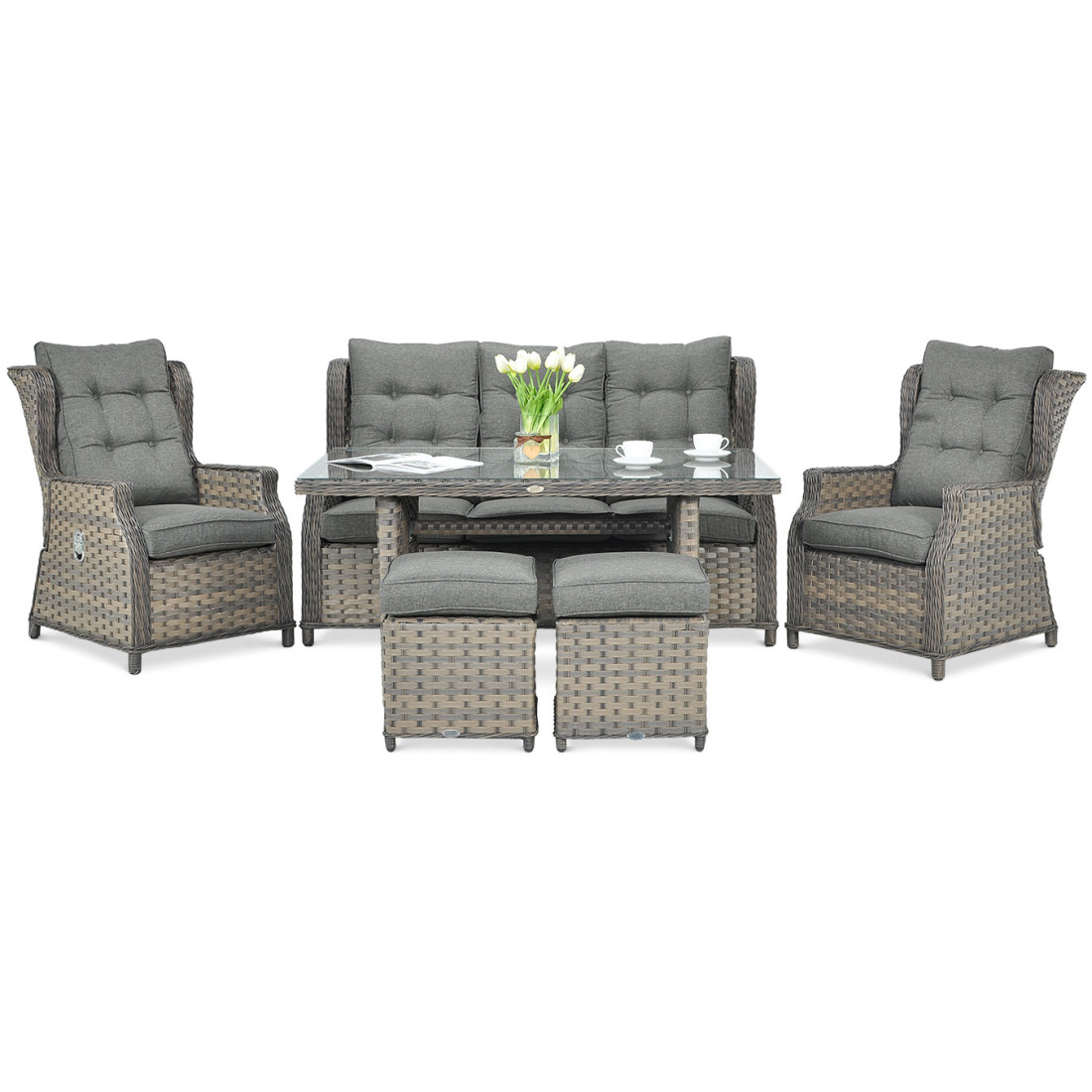 BALTIMORE DINING SET + MELANGE PUFFS