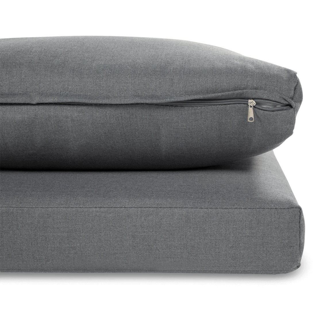 Widok na wygodne poduszki w kolorze grafitowym zestawu SORRENTO WOOD