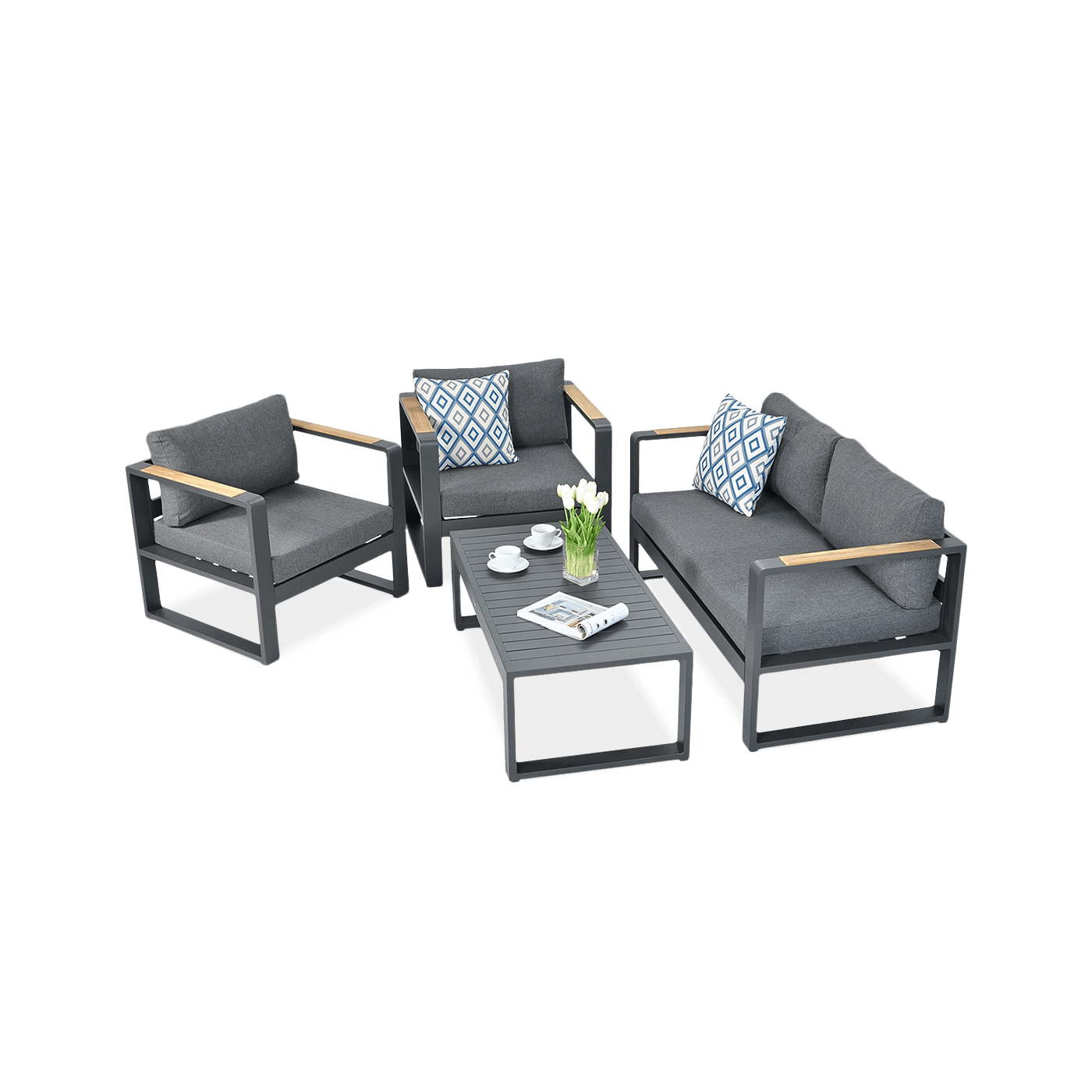 Zestaw wypoczynkowy ogrodowy Panama antracyt