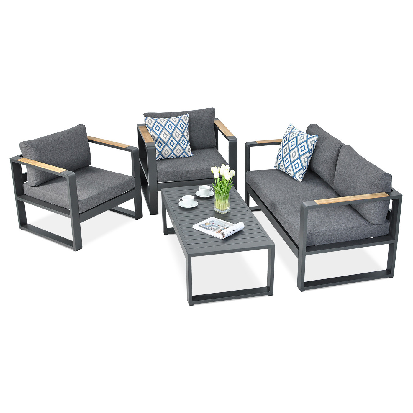 Zestaw wypoczynkowy ogrodowy Panama antracyt