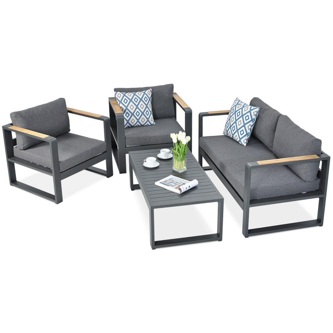 Zestaw wypoczynkowy ogrodowy Panama antracyt