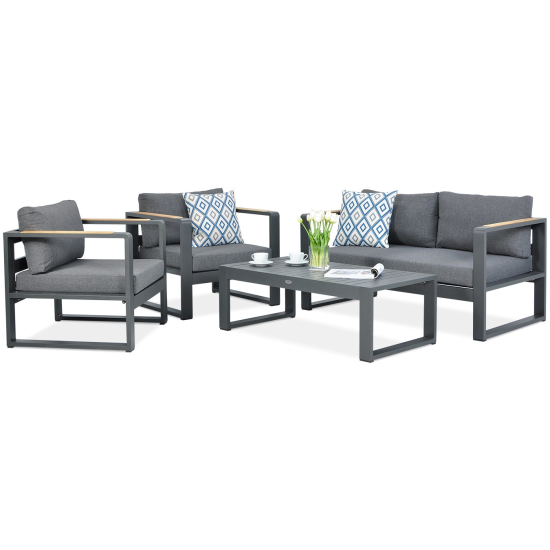 Zestaw wypoczynkowy ogrodowy Panama antracyt