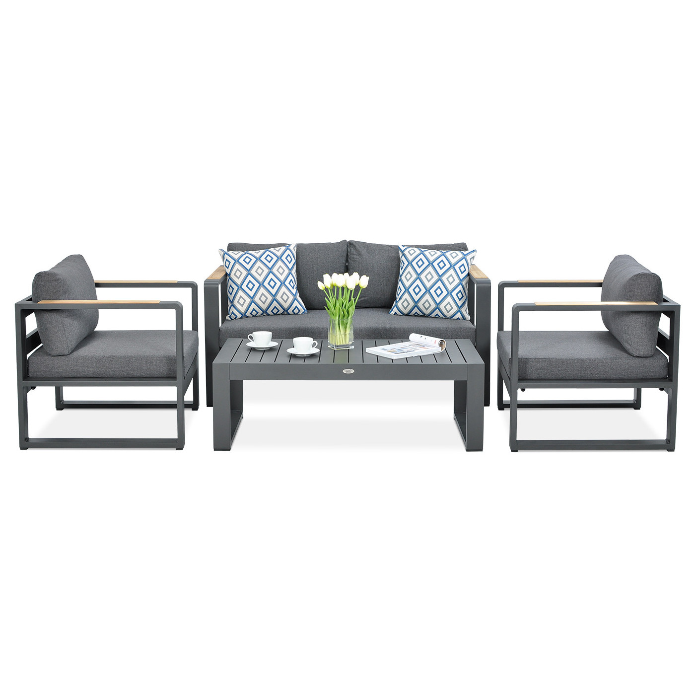 Zestaw wypoczynkowy ogrodowy Panama antracyt