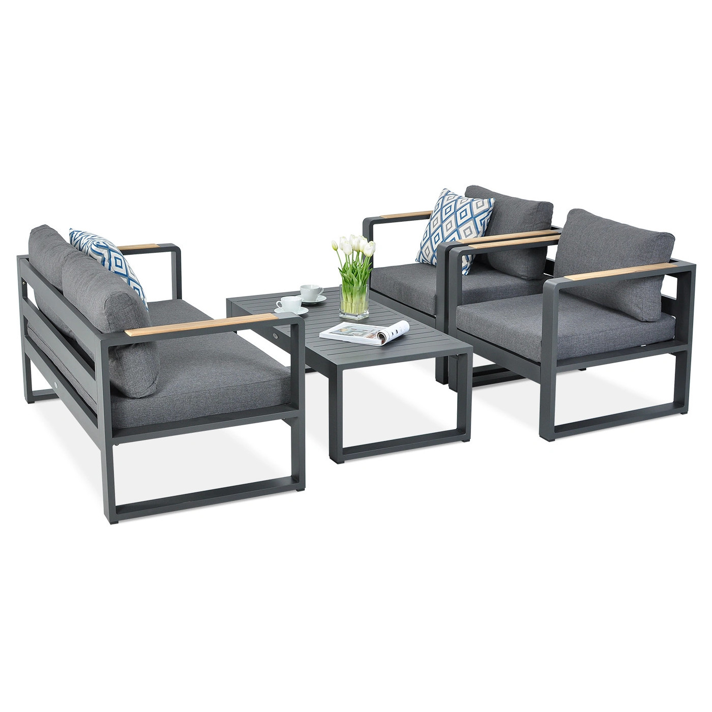 Zestaw wypoczynkowy ogrodowy Panama antracyt