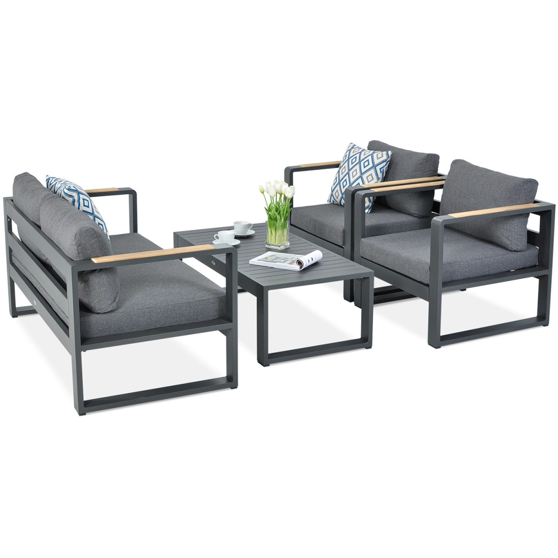 Zestaw wypoczynkowy ogrodowy Panama antracyt