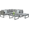 Narożnik ogrodowy davos grey wraz z stołem