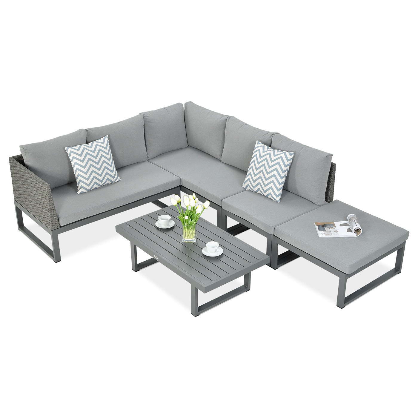 Widok z góry na narożnik ogrodowy davos grey