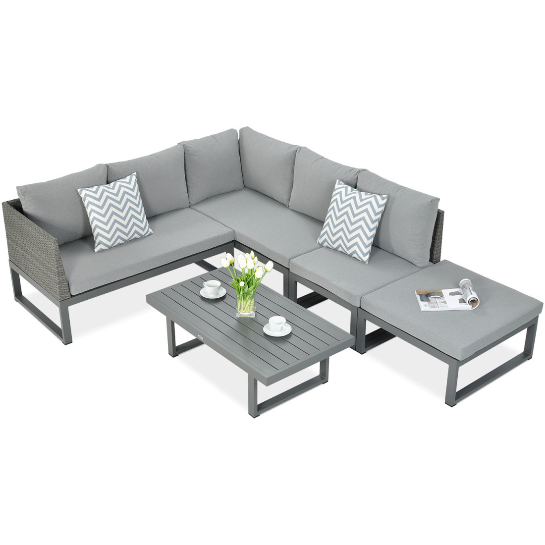 Widok z góry na narożnik ogrodowy davos grey