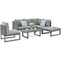 Narożnik ogrodowy davos grey z fotelem