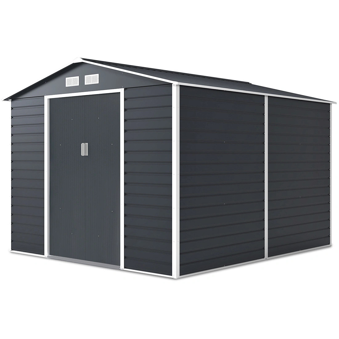 Zdjęcie boczne domku narzędziowego Montreal 277x323cm Cold Grey